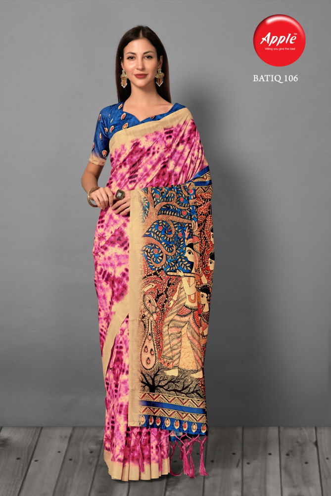 Apple Batiq Latest Fancy Designer Regular Casual Wear Printed Bhagalpuri Silk Sarees Collection
