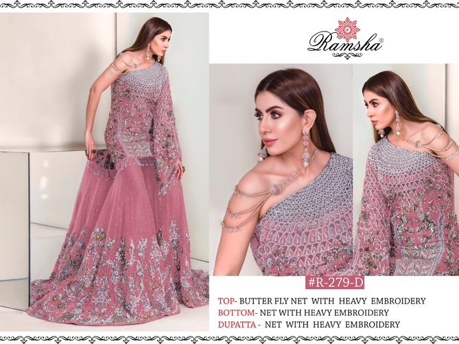 Ramsha R 279 Nx Latest Fancy Designer Wedding Wear Butterfly Net With Heavy Embroidery Work Salwar Kameez Collection
