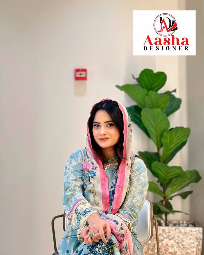 Aasha 1032 Cotton Embroidery Pakistani Suits Catalog