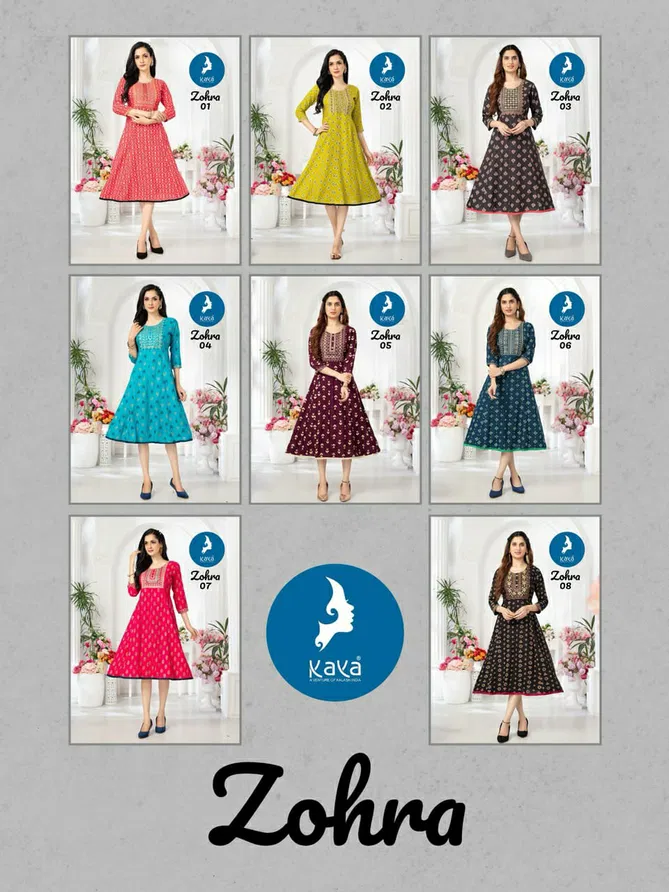 Zohra By Kaya Rayon Printed Kurtis Wholesale Market In Surat