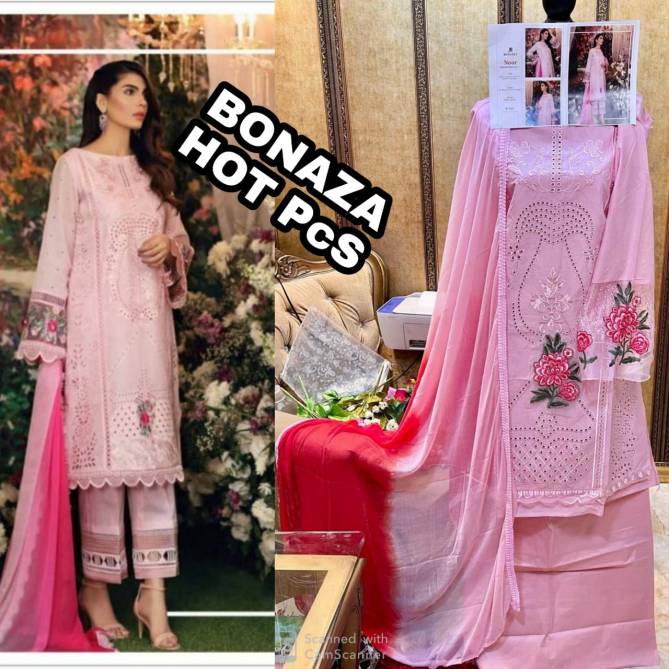 Bonanza Noor Special Edition 3 Latest Fancy Designer Heavy Cotton boring work with embroidery work Pakistani Salwar Suits Collection
