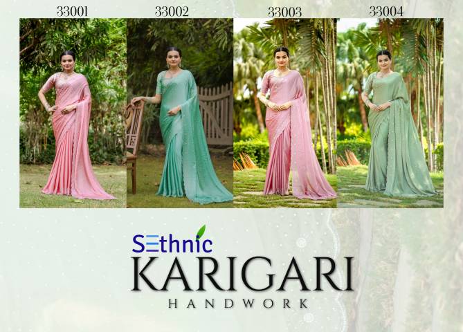 Karigari By Sethnic Satin Fancy Saree Wholesale In India