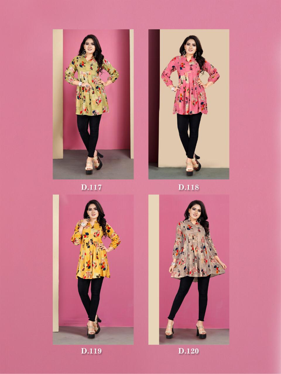 Syasii Topsy Flora Exclusive Designer Printed Stylish Rayon Designer Short Top Collection