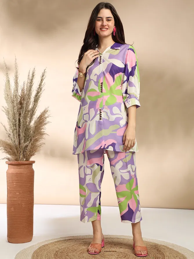 Hit Colour Hiyana 104 Printed Muslin Co Ord set Wholesale Shop In Surat