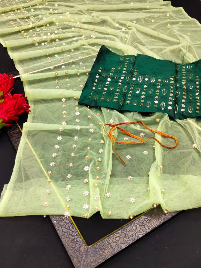 BT 1158 Designer Embroidery Butterfly Net Saree Manufacturers
