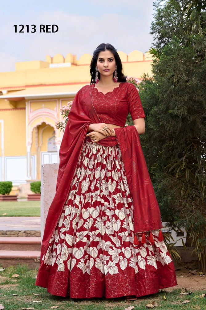 Amrita By LNB Tussar Silk Floral Print Lehenga Choli Wholesale Online