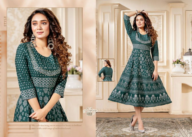 Beauty Queen Aishwarya Fancy Ethnic Wear Rayon Anarkali Kurti Collection