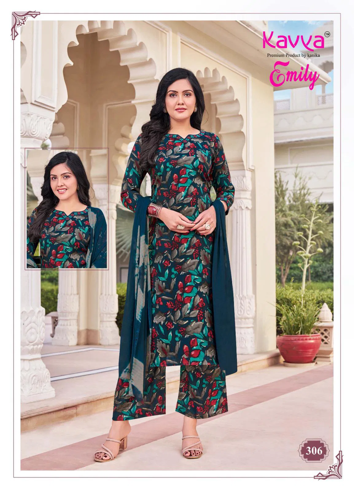 Emily Vol 3 By Kavya Capsule Foil Printed Kurti With Bottom Dupatta Wholesale Online