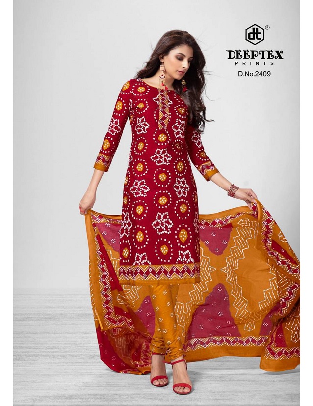 Deeptex Classic Chunaris 24 Latest Fancy Designer Casual Regular Wear Printed Cotton Dress Material Collection
