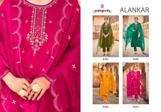 Alankar By Rangoon Burberry Silk Kurti Bottom With Dupatta Wholesale Online