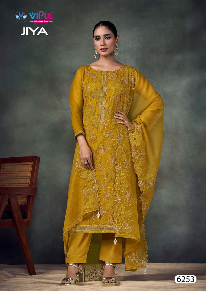 Jiya By Vipul Chiffon Embroidery Salwar Suits Suppliers In India