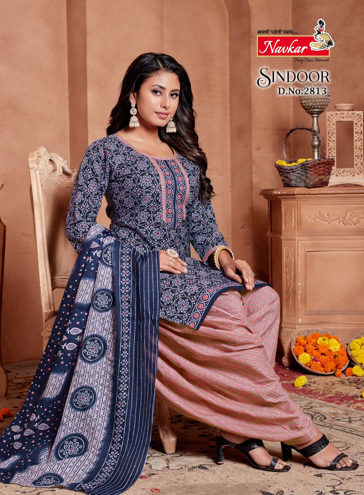 Sindoor Vol 28 By Navkar Mix Cotton Kurti With Bottom Dupatta Exporters In India