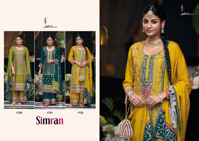 Simran By Eba Chinon Embroidery Readymade Suits Wholesale Market In Surat