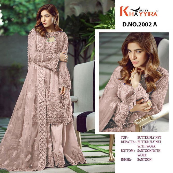 Khayyira Charizma 2002 Series Latest Fancy Designer Wedding Wear Butterfly Net With Work Pakistani Salwar Suits Collection
