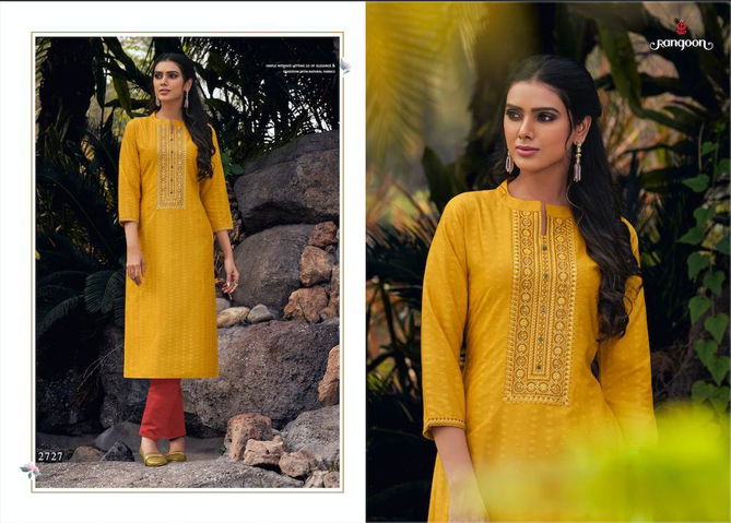 Rangoon Light Line 5 Latest Fancy Designer Ethnic Wear Lining Silk With Work Long Kurti Collection
