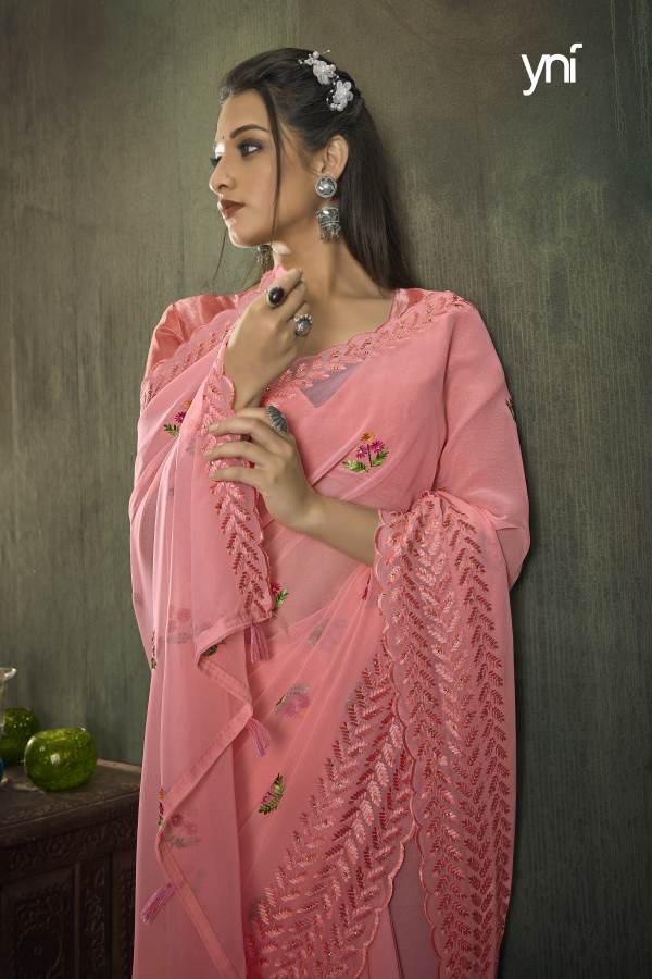 Ynf Nation New Designer Festive Wear Heavy Georgette Latest Saree Collection