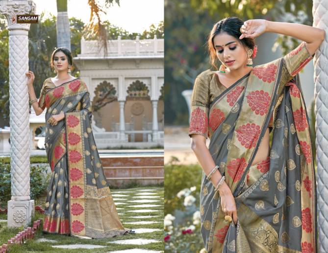Sangam Kanupriya Latest Fancy Designer Heavy Pure Soft Silk Festive Wear Silk Saree Collection
