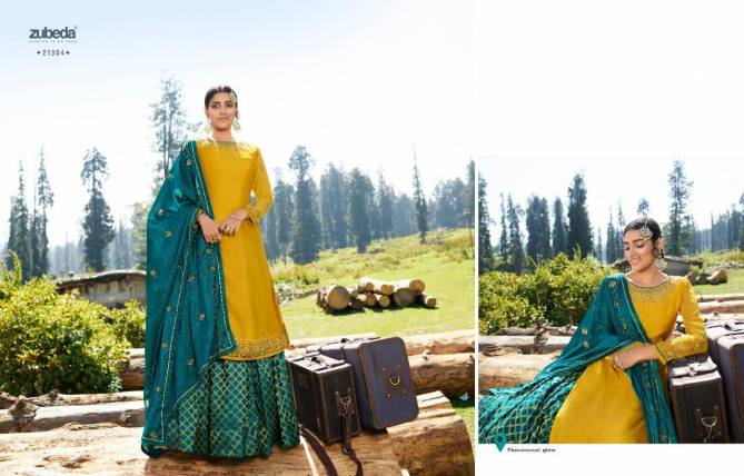 ZUBEDA AAHANA Latest Heavy festive Wear Satin Georgette with Embroidery Work Fancy Salwar Suit Collection