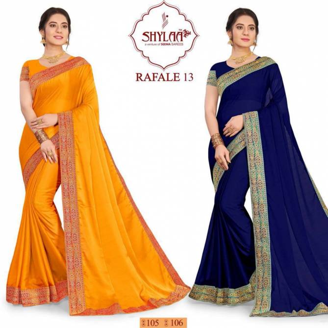 Shhylaa Rafale Vol-13 Premium Jari Weaving Laces Latest Fancy Designer Saree Collection   