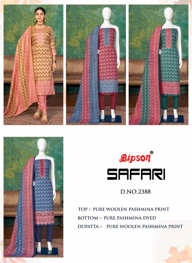 Bipson Safari 2387 Printed Pashmina Non Catalog Dress Material
