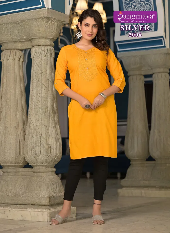 Silver Vol 20 By Rangmaya Rayon Designer Kurtis Wholesale In India