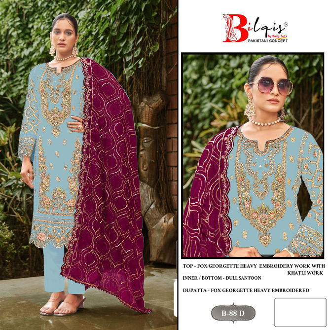 Bilqis B 88 A to D Wholesale Pakistani Suits Suppliers In Mumbai