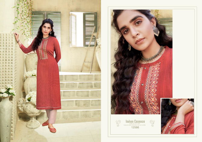 Kalaroop Pili 3 New Collection Fancy Latest Designer Ethnic Party Wear Kurtis Collection
