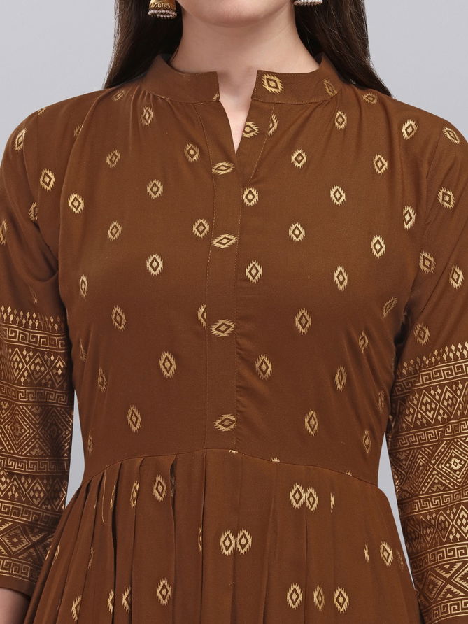 Manvi 1 Designer Latest Fancy Ethnic Wear Flair Rayon Printed Kurti Collection
