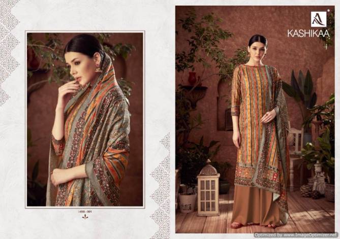 Alok Kashikaa Latest Designer Pure Wool Pashmina Digital Printed With Swarovski Diamond Work Salwar Suit Dress Material Collection
