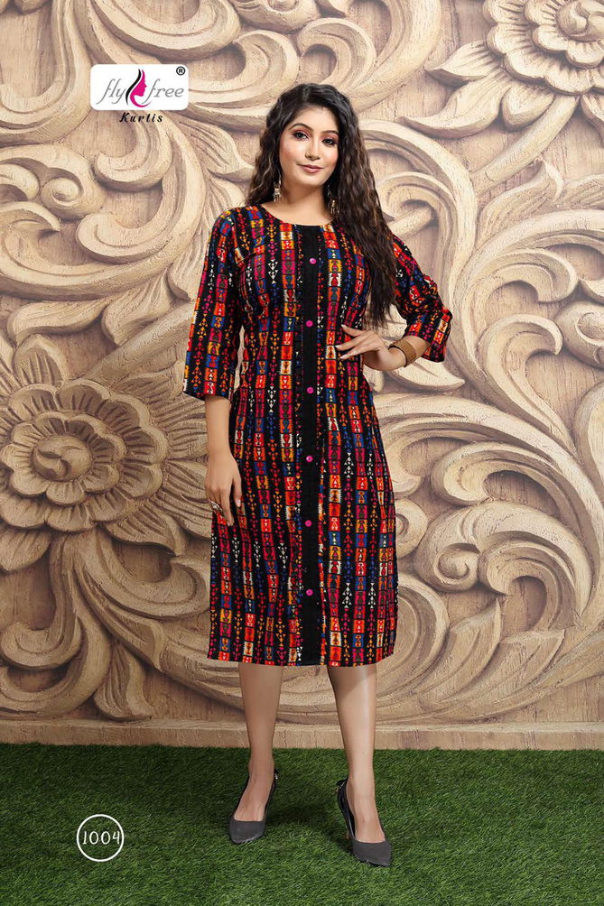 Fly Free Ranjhana Fancy Ethnic Wear Cotton Printed Anarkali Kurti Collection