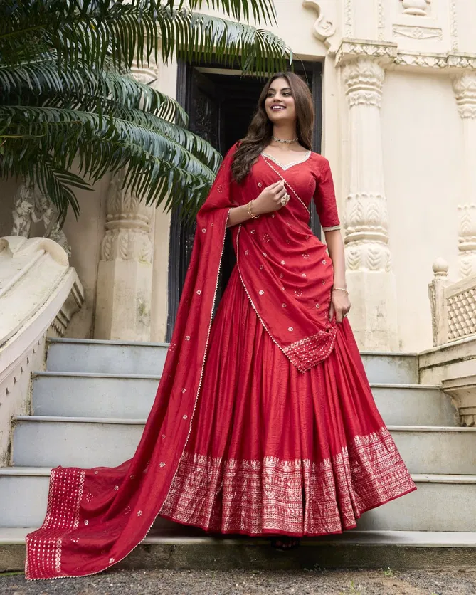 Priyadarshi By LNB Pure Chanderi Occasion Wear Lehenga Choli Wholesalers In Delhi