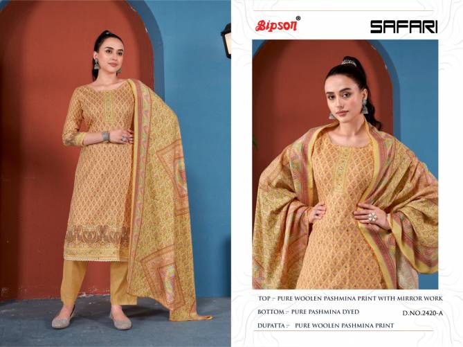 Bipson Decent Safari 2420 Woolen Pashmina Dress Material
