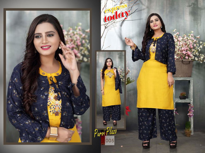 Aagya Purvi 2 Latest Fancy Regular Wear Fancy Printed Koti Kurti With Bottom Collection
