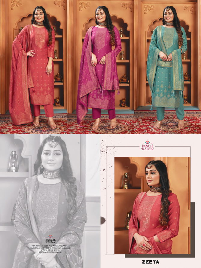 Zeeya By Panch Ratna Viscose Pashmina Dress Material Catalog