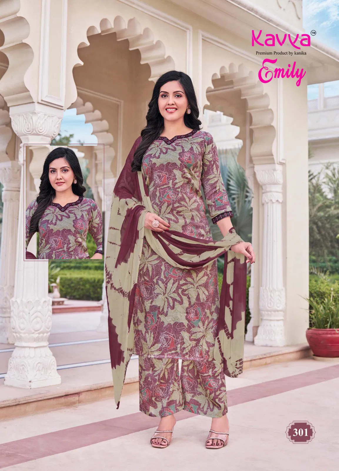 Emily Vol 3 By Kavya Capsule Foil Printed Kurti With Bottom Dupatta Wholesale Online