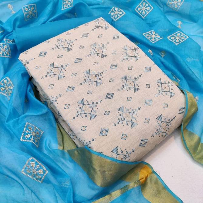 Khadi Print Latest Cotton Top With Modal Work Dupatta Work Dress Material Collection
