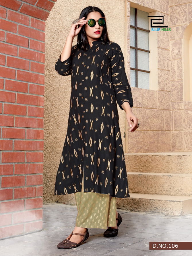 Blue Hills Style In Vol 3 New Golden Designer Printed Pure Rayon Kurtis Collection With Plazzo