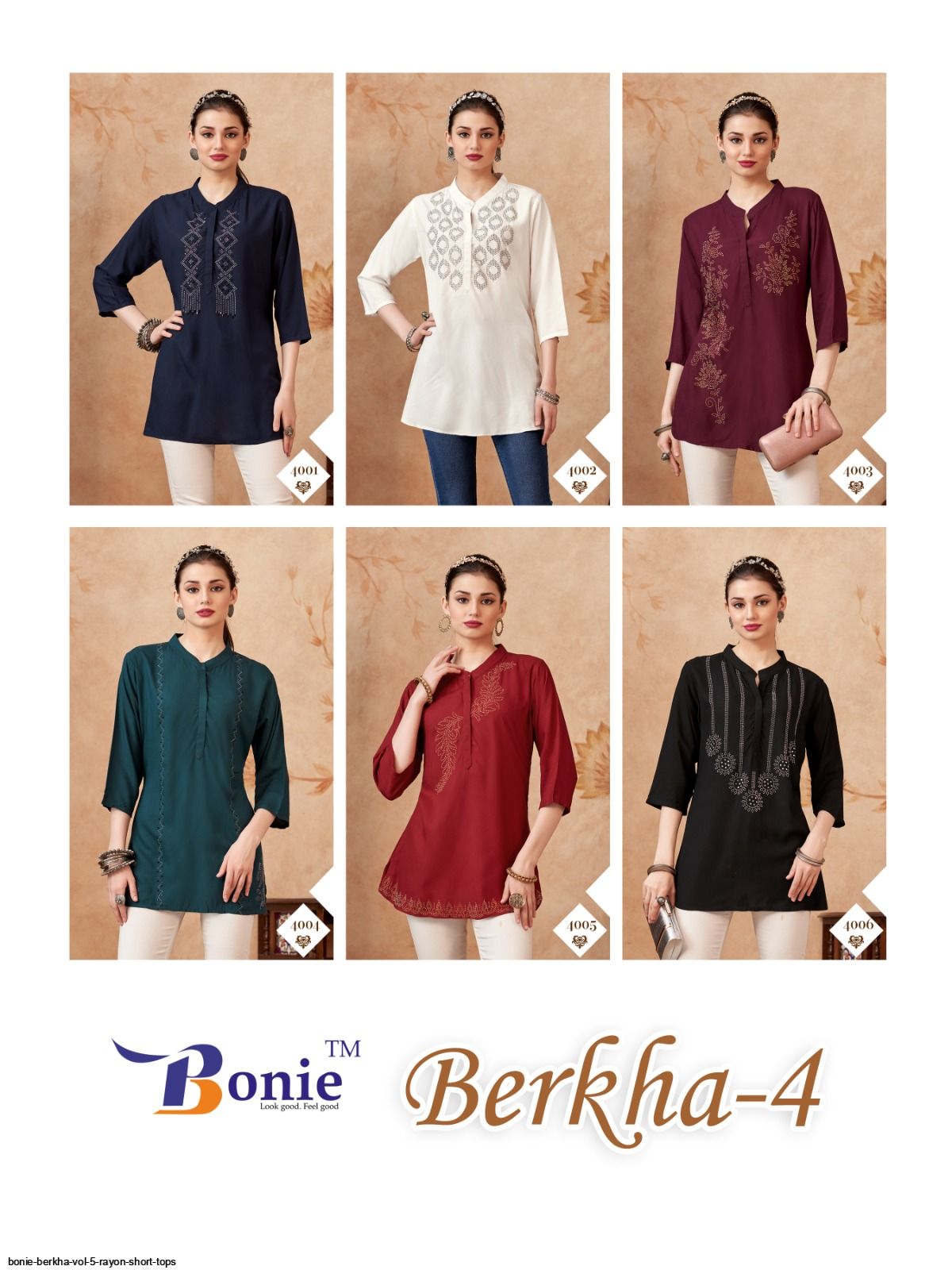 Berkha Vol 4 By Bonie Rayon Short Top Wholesale Market In Surat