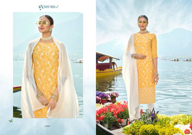 Shubh Lucknowi Designer Chanderi Silk Ethnic Wear Ready Made Salwar Suit Collection
