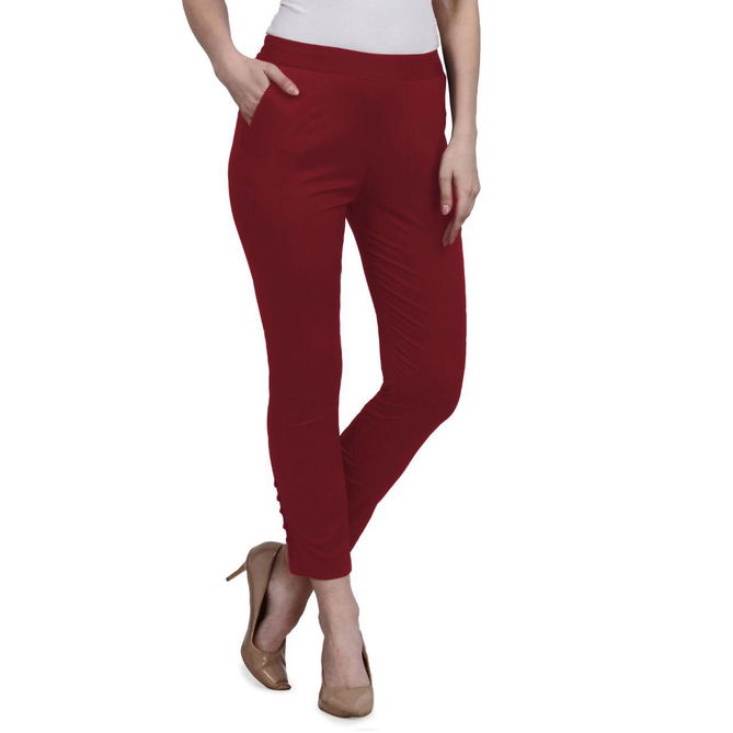 Swara Pant 1 Rich Soft Cotton Designer side pocket and backside elastic Party wear pencil Pants Collection