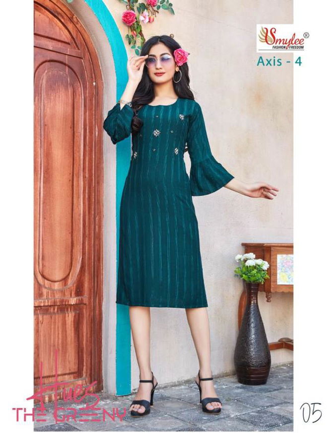 Smylee Axis 4 Fancy Party Wear Rayon Lining Designer Kurti Collection