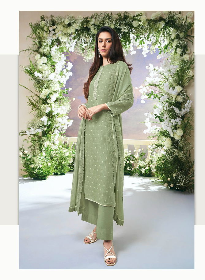 Sahar By Ganga Linen Jacquard Dress Material Surat Wholesale Market