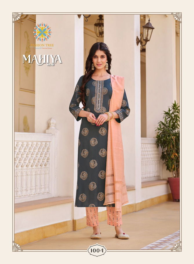 Mahiya Vol 1 By Passion Tree Straight Kurti With Bottom Dupatta