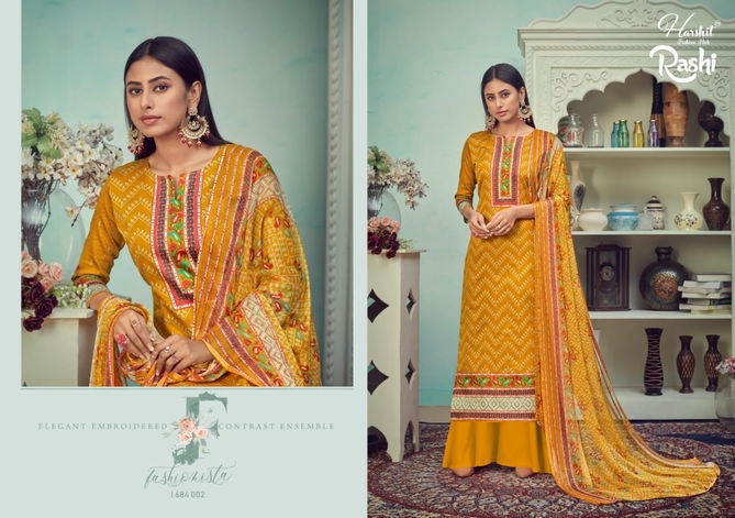 Harshit Rashi Viscose Latest Fancy Casual Wear Pure Viscose Rayon Digital Style Print with Swarovski Diamond Work Designer Dress Material Collection
