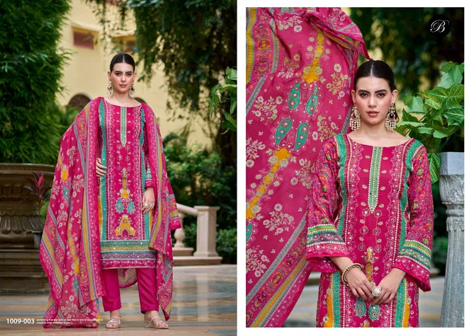 Sanjeeda By Belliza Jam Cotton Printed Dress Material Suppliers In India