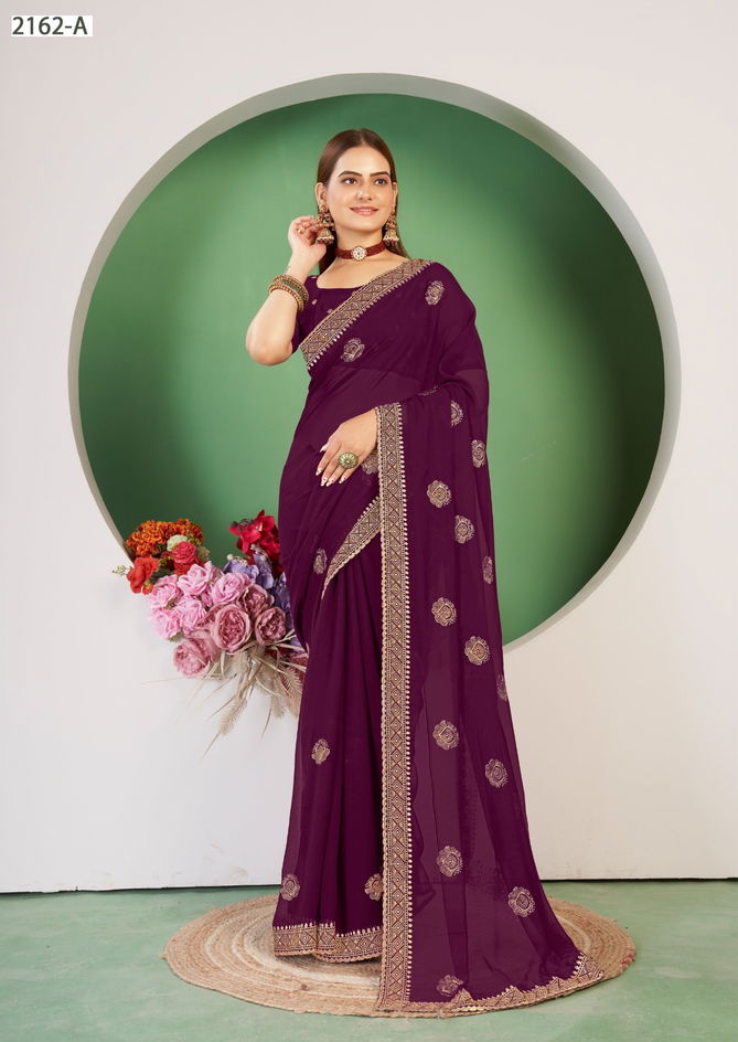 Jayshree 2162 A To D Georgette Blooming Wedding Saree Wholesalers In Delhi