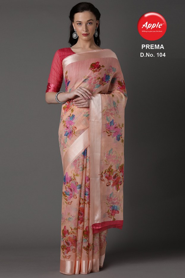 Apple Prema Exclusive Party wear Designer Cotton Blend Saree Collection 