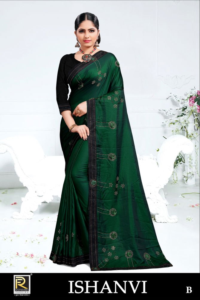 Ronisha Ishanvi Embroidery Worked Festive Wear Designer Sarees Collection