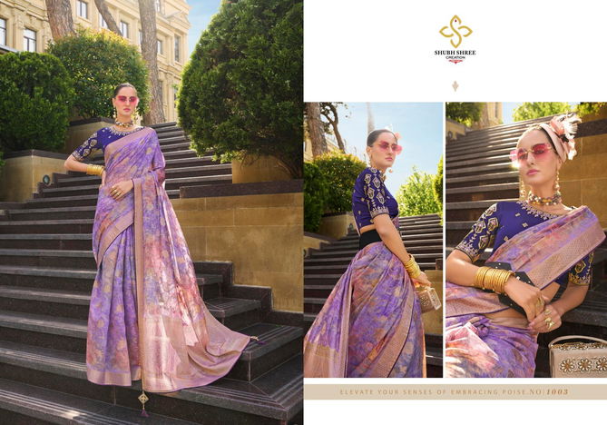 Spotlight By Shubh Shree Jacquard Printed Designer Sarees Exporters In India