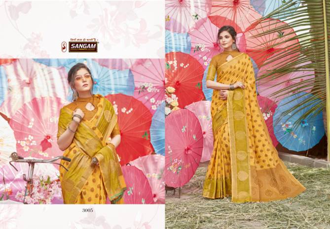 Sangam Sudha Latest Fancy Designer Festive Wear Cotton Handloom Sarees Collection
